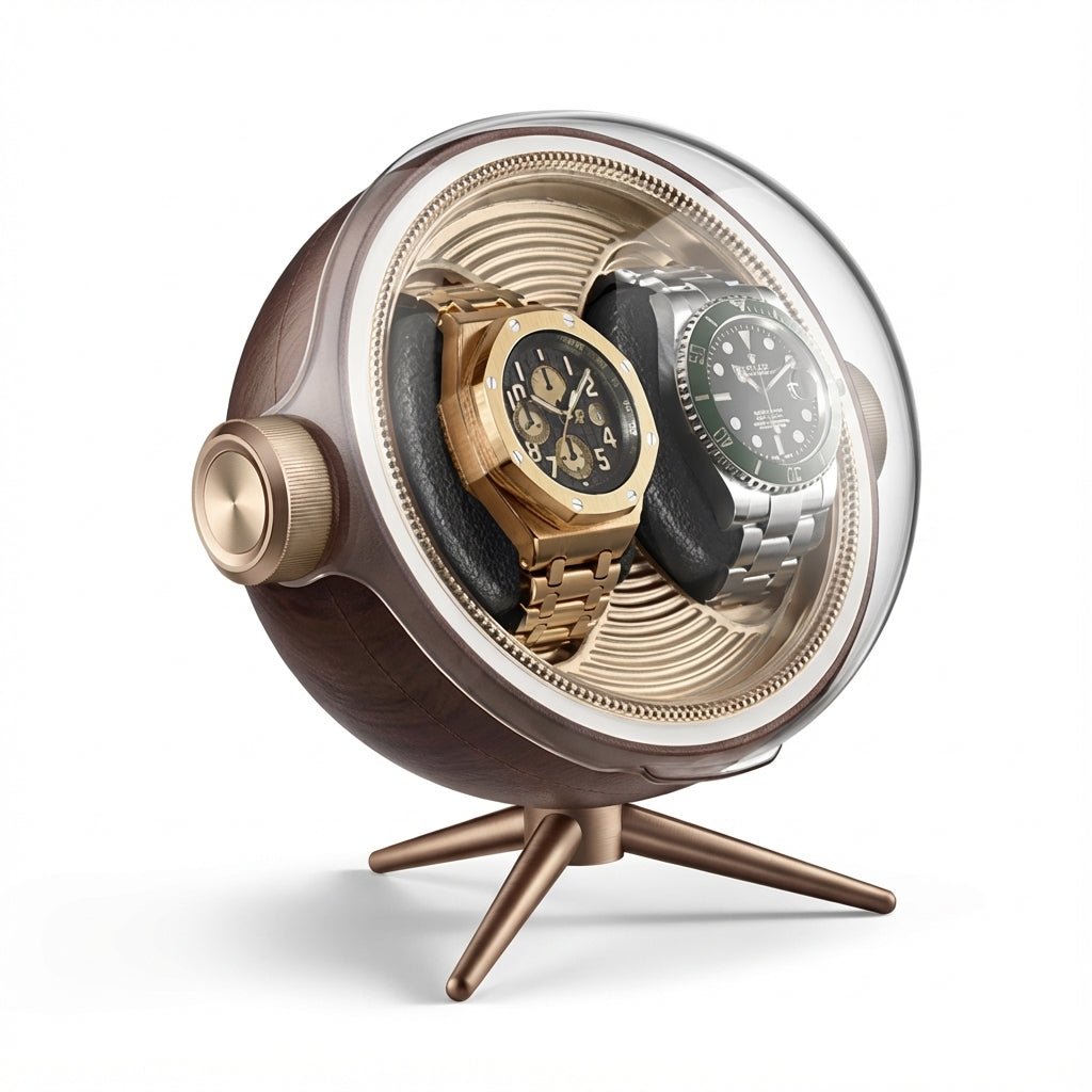 WATCHMATIC Zeno Luxury Double Watch Winder 14:8652 Bits-Wood Grain - WatchMatic